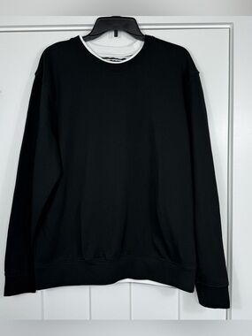 NWT Denim & Flower Ricky Singh Layered Crewneck Sweatshirt Black Men’s Large